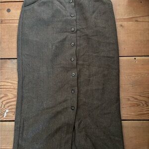 Classic Green Button-Down Skirt